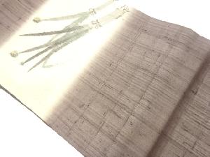 紗紬手描きねぎ模様名古屋帯